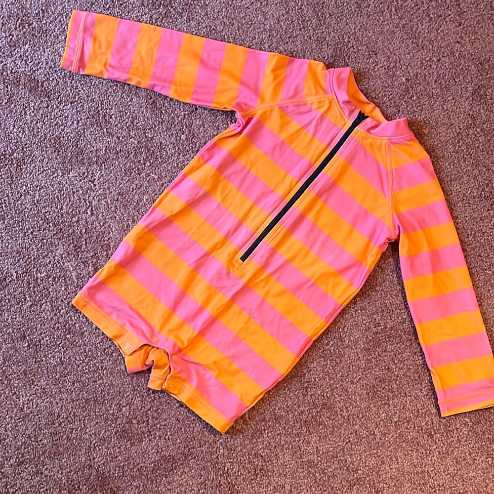 Primary one piece zip swim rashguard 18-24 mos